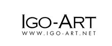 Logo firmy IGO-ART z adresem strony internetowej www.igo-art.net umieszczonym pod nazwą, napisanym wielkimi czarnymi literami na jasnoszarym tle.